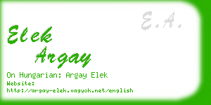 elek argay business card